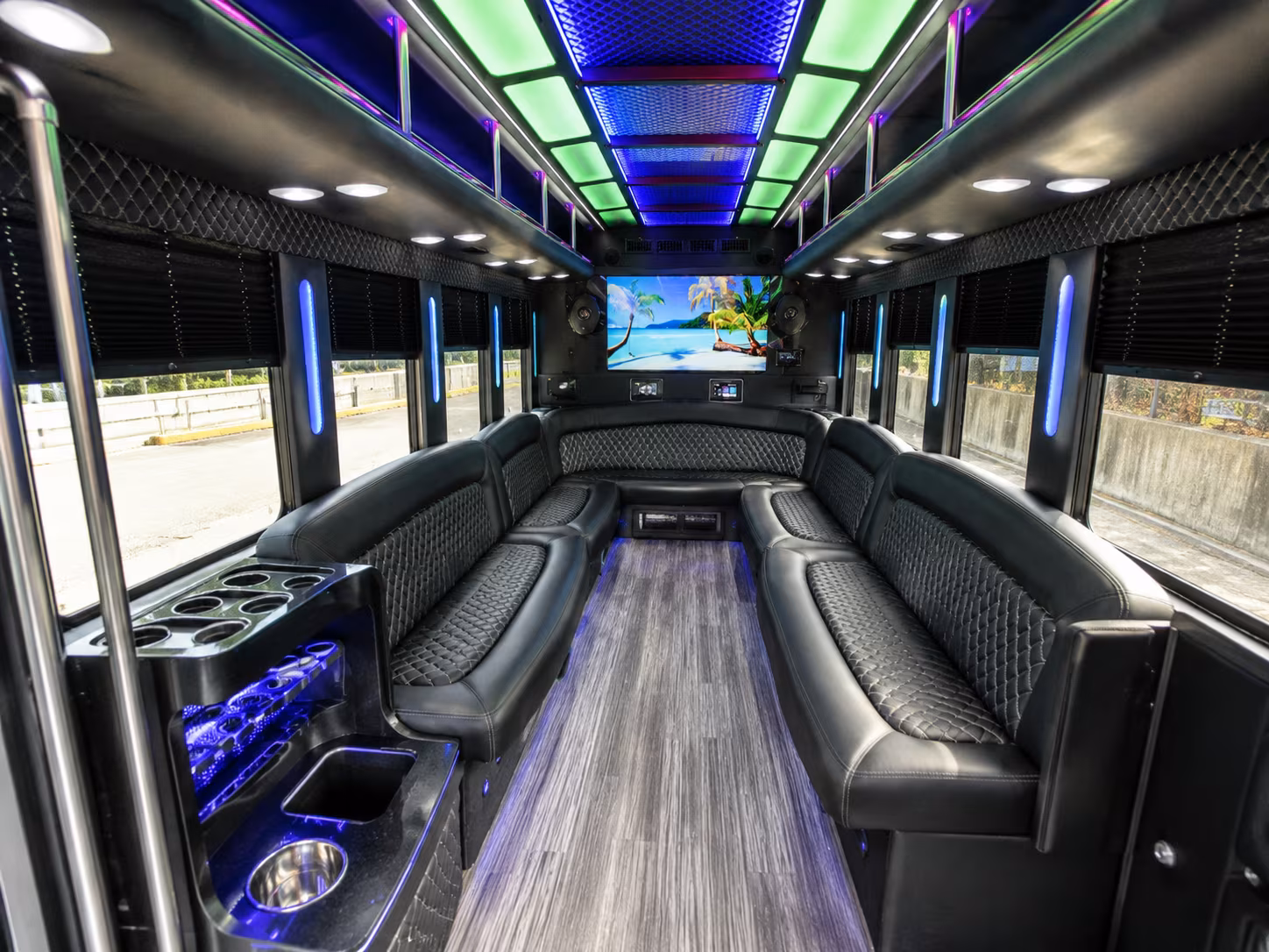 aliso viejo 18 passenger party bus inside
